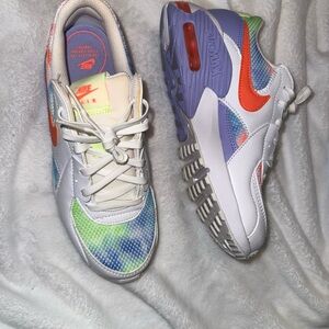 Nike Air Max with White, Orange, Blue, and Purple Accents